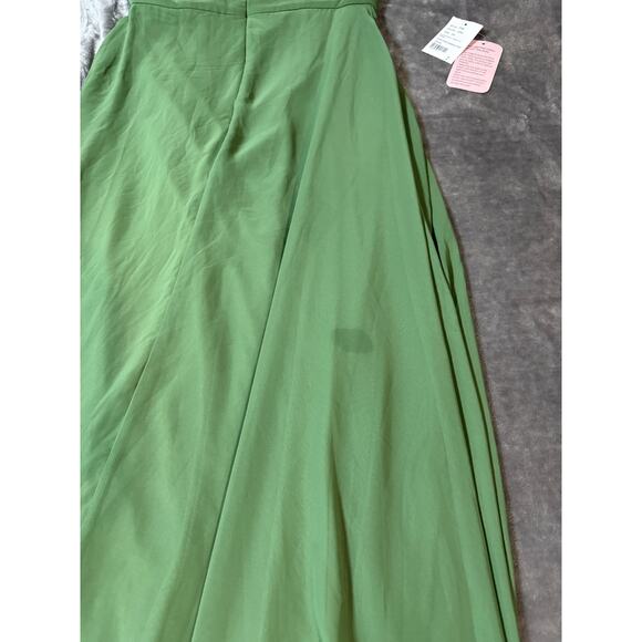 NWT After Six Deep V-Neck Chiffon Maxi‎ Dress Vineyard Green Size 8 R FLAW - Picture 7 of 13